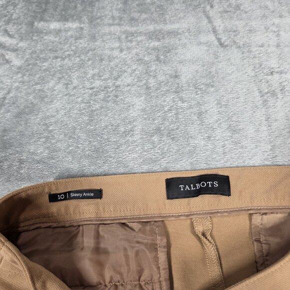 Talbots Pants Womens 10 Tan Faux Suede Jodhpurs Equestrian Preppy Skinny Ankle - Picture 2 of 7